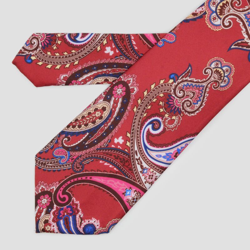 Corbata seda rojo oscuro cachemir gigante - DiversoMen