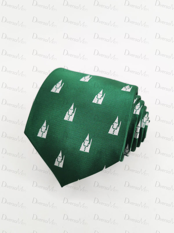 Corbata verde con nazarenos blancos Corbatas