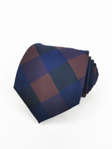 2x1 - Corbata de cuadros azul marino y marrones - DiversoMen