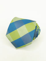 2x1 - Corbata de cuadros celestes y verde lima - DiversoMen