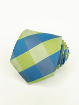 2x1 - Corbata de cuadros celestes y verde lima - DiversoMen