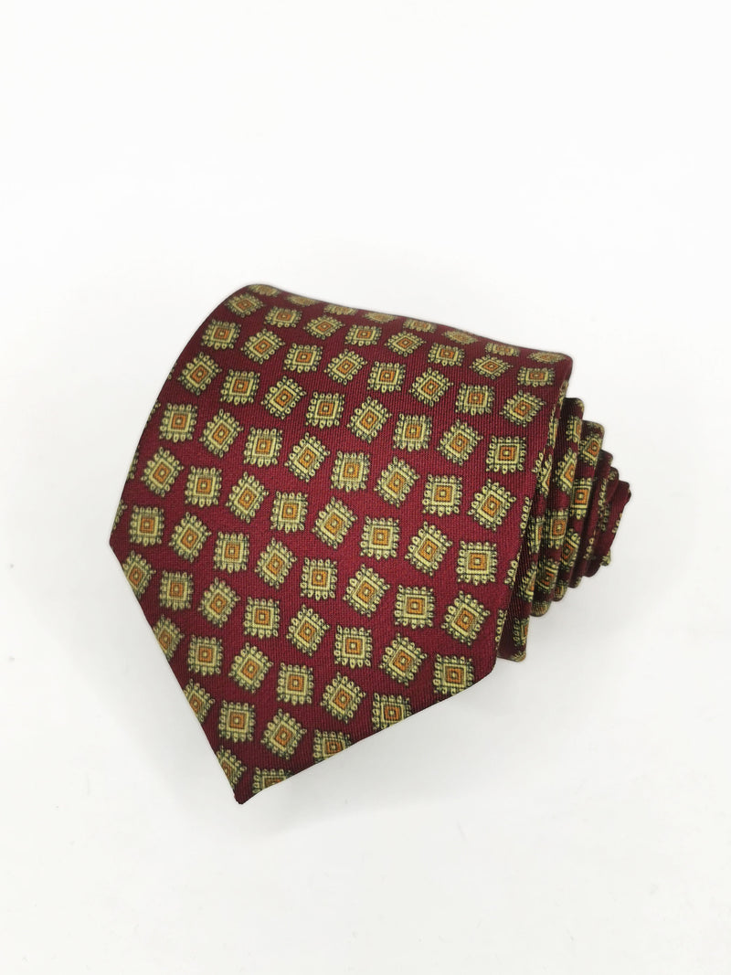 2x1 - Corbata granate con cuadros ocres - DiversoMen