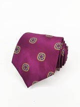 2x1 - Corbata magenta con medallas amarillas y azules - DiversoMen