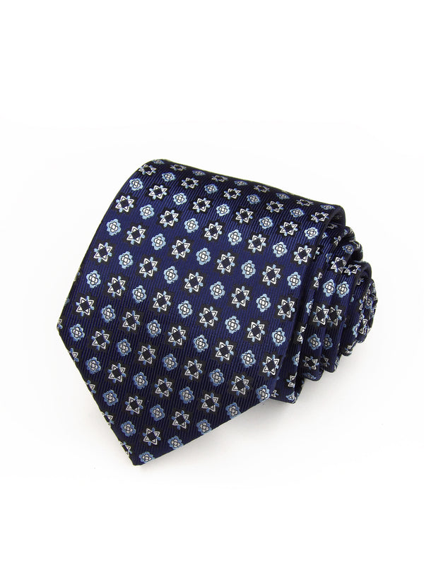 Cravate bleu marine à étoiles et fleurs - DiversoMen