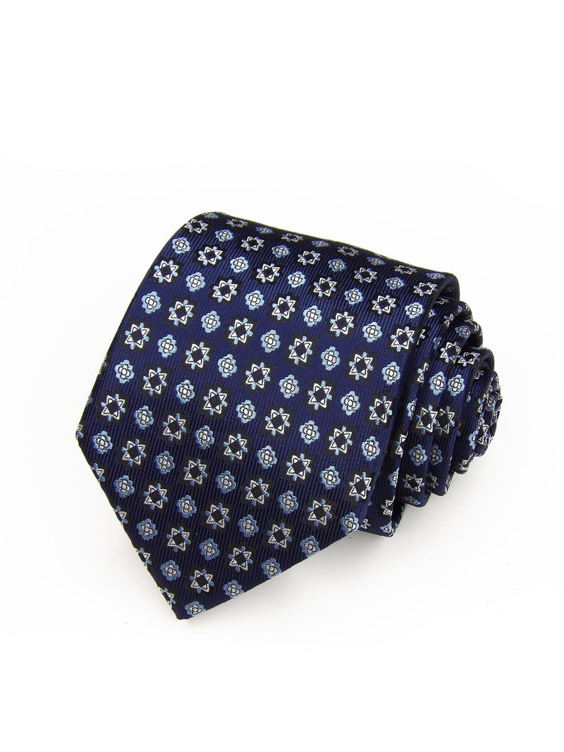 2x1 - Corbata azul marino con estrellas y flores - DiversoMen