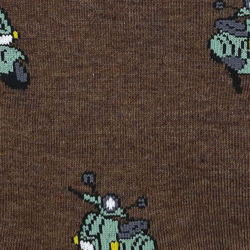 2x1 - Calcetines marrones con vespas verde agua - DiversoMen