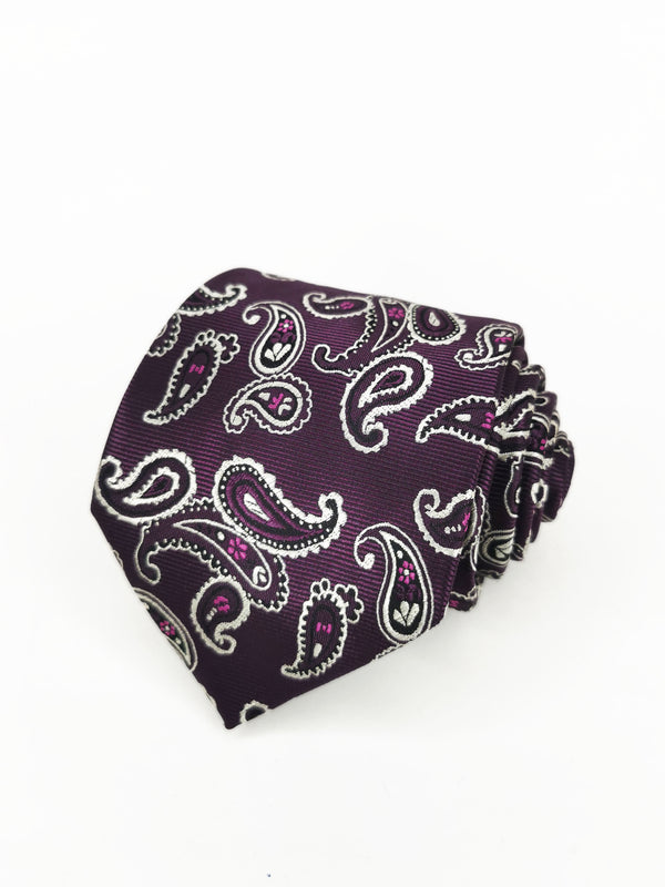 2x1 - Corbata morada con cachemir plata - DiversoMen