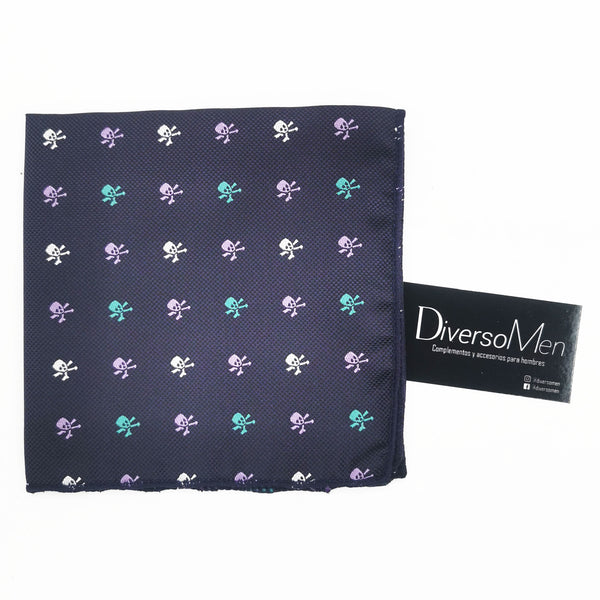 2x1 - Pañuelo morado con calaveras piratas lilas y celestes - DiversoMen