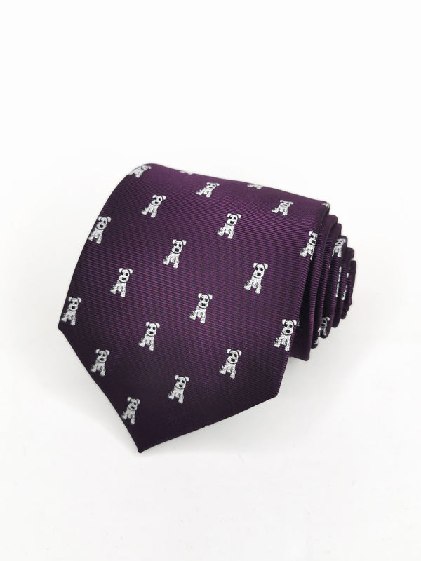 2x1 - Corbata morada con perros blancos - DiversoMen