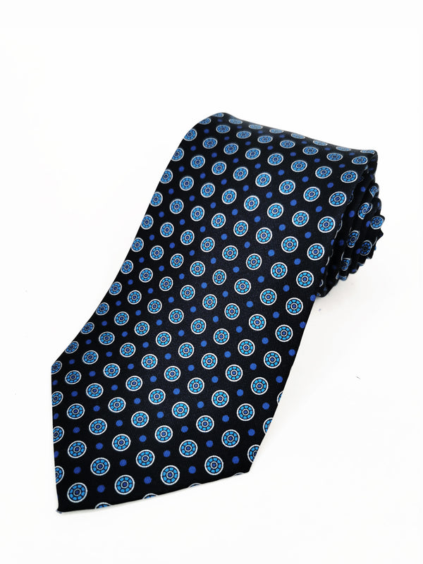 2x1 - Corbata negra con círculos azules - DiversoMen