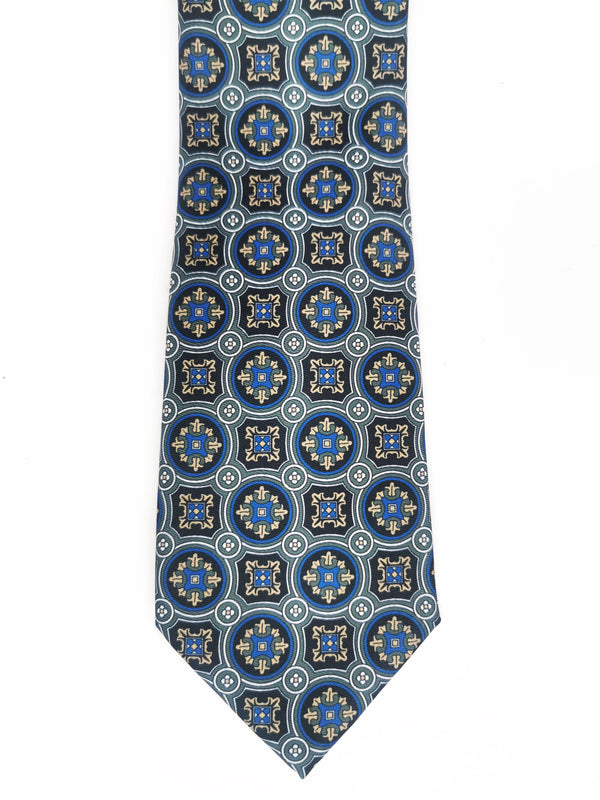 2x1 - Corbata negra con rosetas gris, azul y crema - DiversoMen