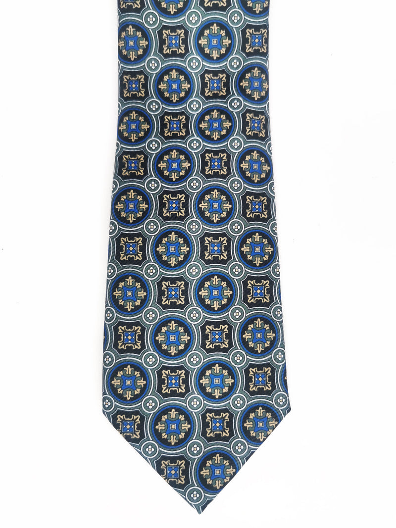 2x1 - Corbata negra con rosetas gris, azul y crema - DiversoMen