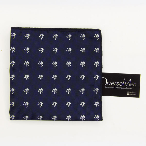 2x1 - Pañuelo azul marino con calaveras piratas blancas - DiversoMen