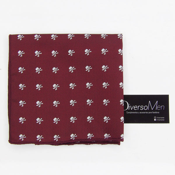 2x1 - Pañuelo burdeos con calaveras piratas blancas - DiversoMen