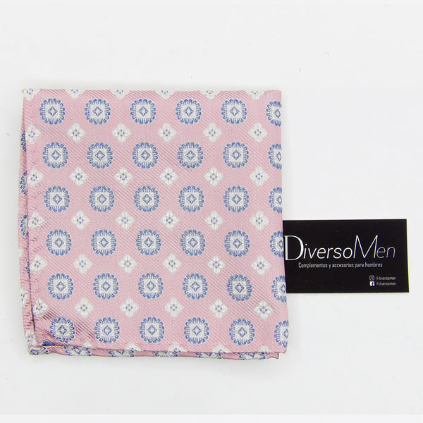 2x1 - Pañuelo rosa con medallones celestes - DiversoMen