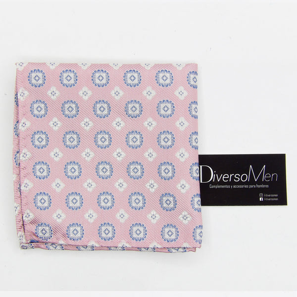 2x1 - Pañuelo rosa con medallones celestes - DiversoMen