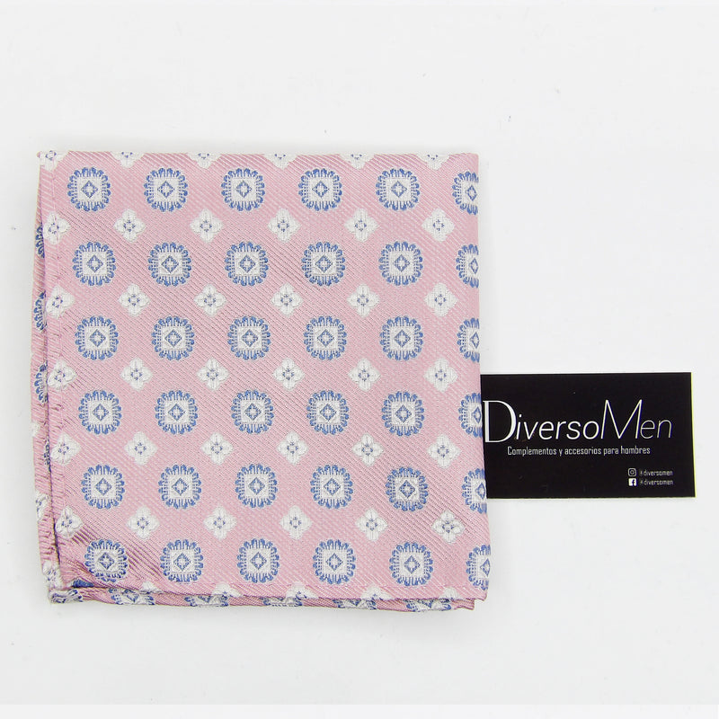 2x1 - Pañuelo rosa con medallones celestes - DiversoMen