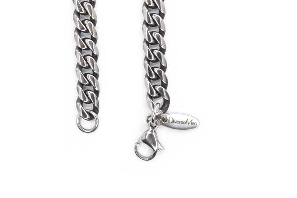 Pulsera de eslabones cubanos plateada vintage 7mm - DiversoMen