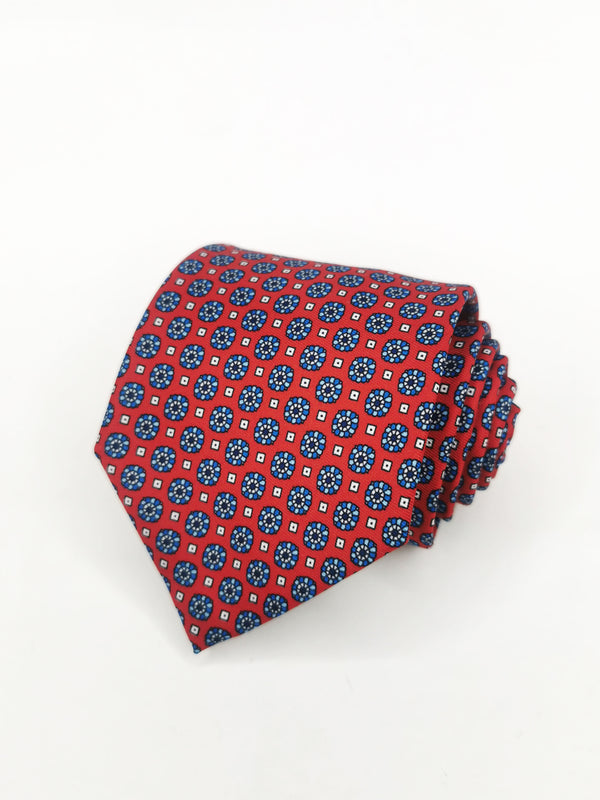 2x1 - Corbata roja con flores azules - DiversoMen