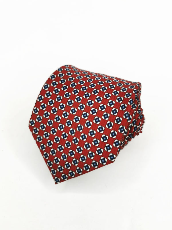 2x1 - Corbata rojo oscuro flores azules - DiversoMen
