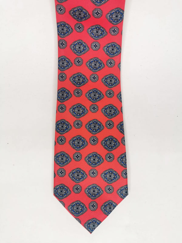 2x1 - Corbata salmón fuerte con medallones oscuros - DiversoMen