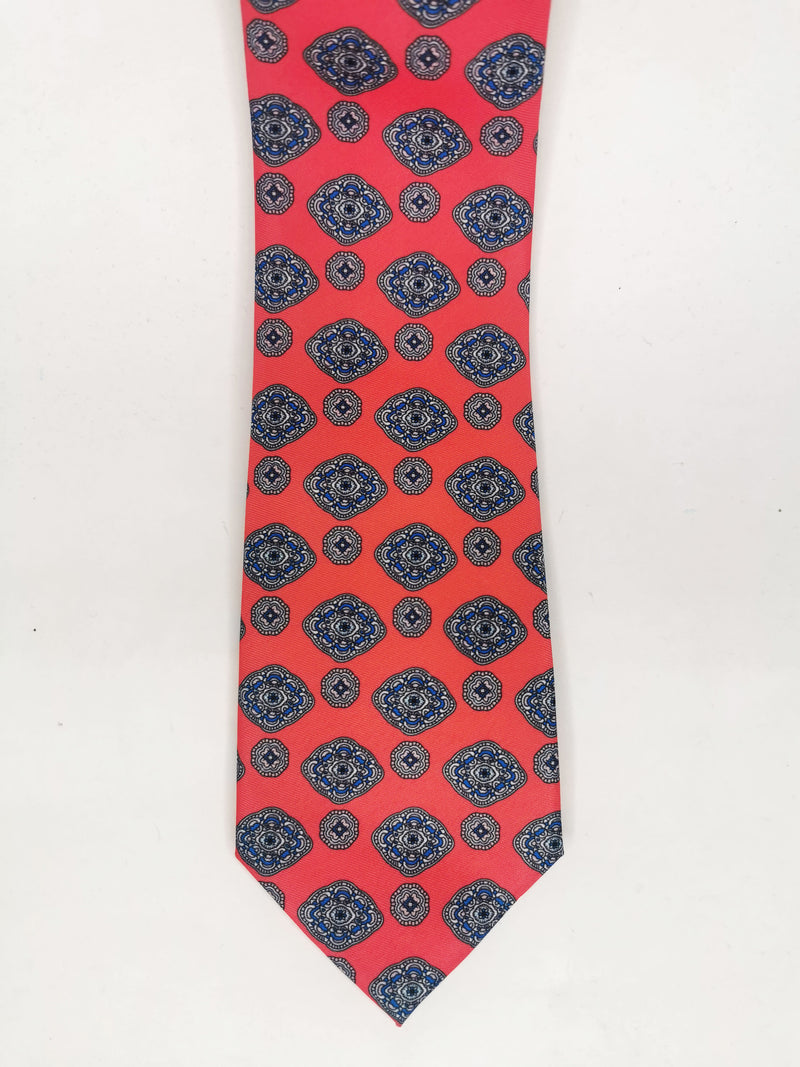 2x1 - Corbata salmón fuerte con medallones oscuros - DiversoMen