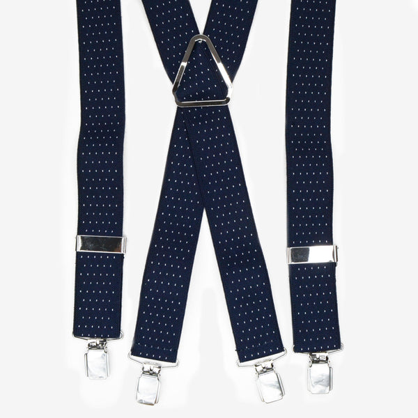 Tirantes basics azul marino lunares de 4 clips - DiversoMen