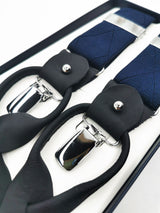 2x1 - Tirantes premium azul marino liso clips y botón - DiversoMen