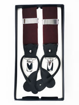 2x1 - Tirantes premium burdeos liso clips y botón - DiversoMen