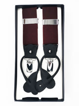 2x1 - Tirantes premium burdeos liso clips y botón - DiversoMen