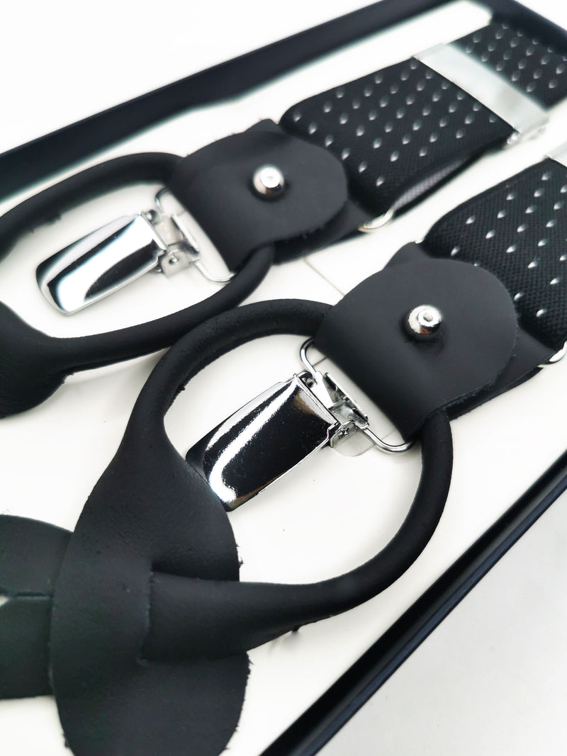 2x1 - Tirantes premium negros lunares clips y botón - DiversoMen