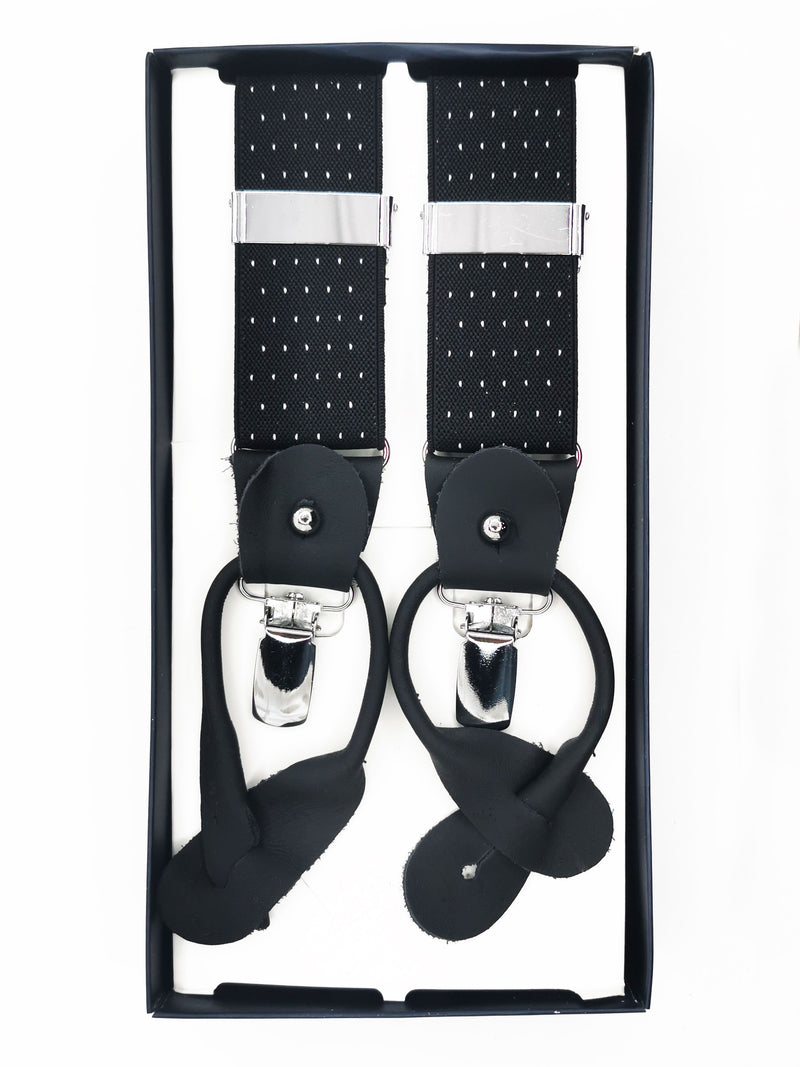 2x1 - Tirantes premium negros lunares clips y botón - DiversoMen