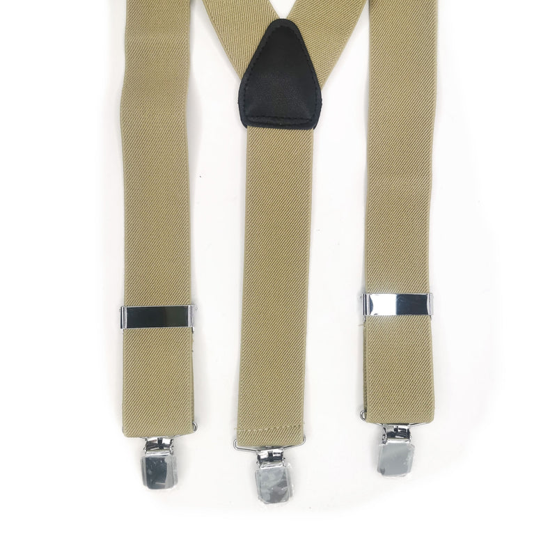 2x1 - Tirantes basics beige oscuro liso de 3 clips - DiversoMen