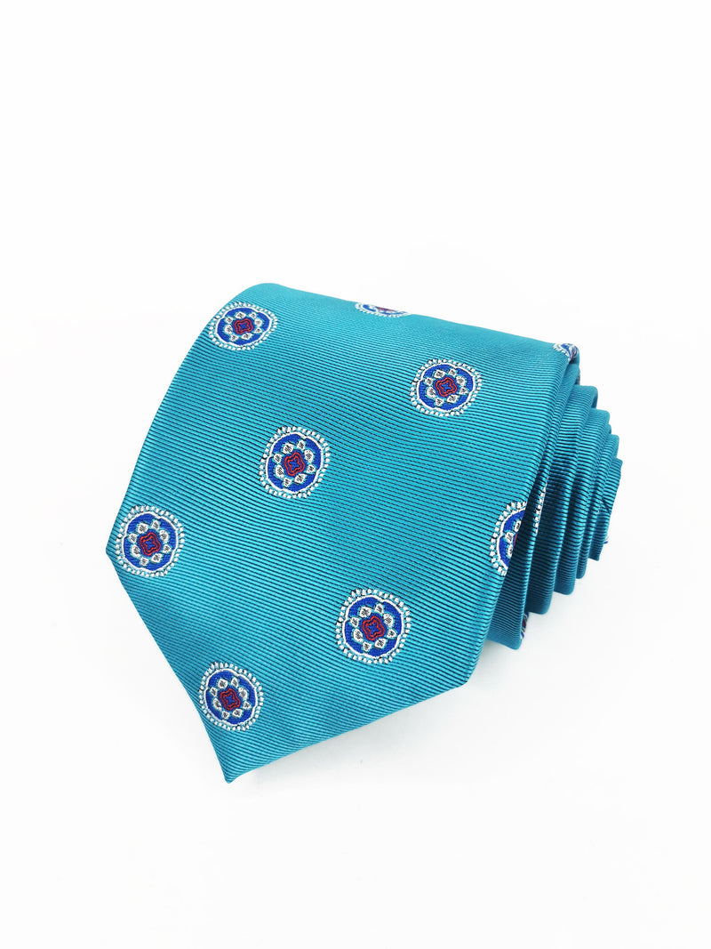 2x1 - Corbata turquesa con medallas azul blanca y roja - DiversoMen