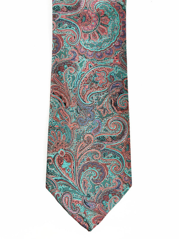 2x1 - Corbata cachemir brillante tonos verde agua y rojizos - DiversoMen