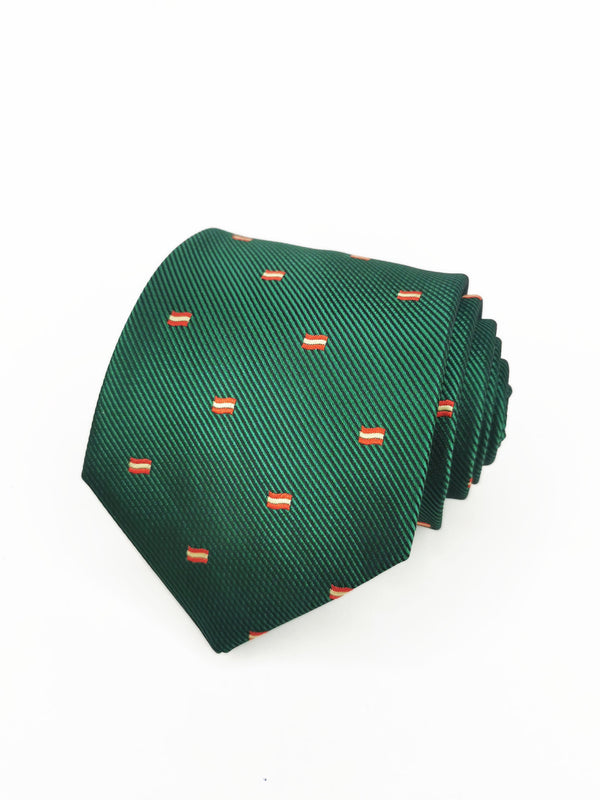 2x1 - Corbata verde con banderas pequeñas - DiversoMen