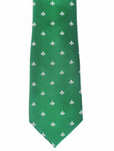 2x1 - Corbata verde con flor de lis grande blanca - DiversoMen