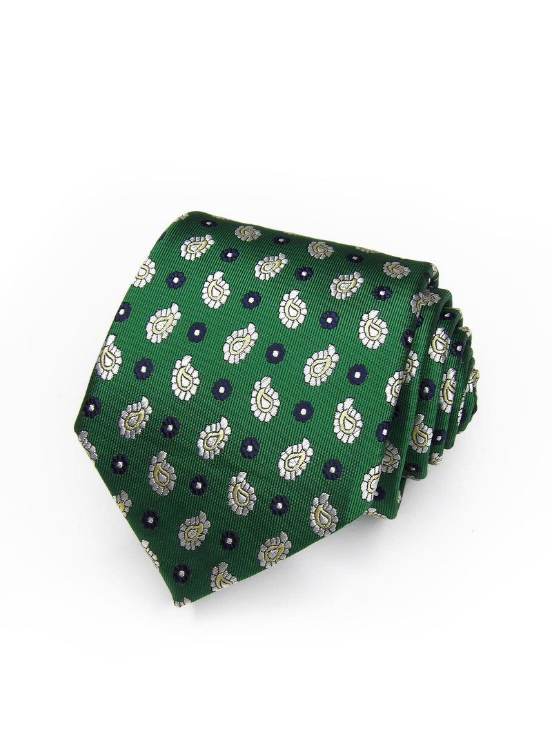 2x1 - Corbata verde paisley marino y beige - DiversoMen