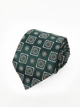 2x1 - Corbata verde oscuro con rosetas tonos verdes - DiversoMen