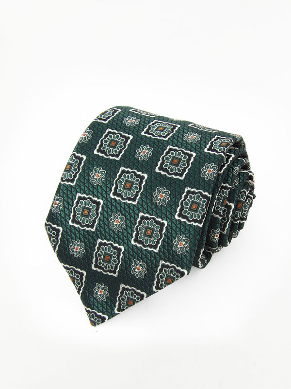 2x1 - Corbata verde oscuro con rosetas tonos verdes - DiversoMen