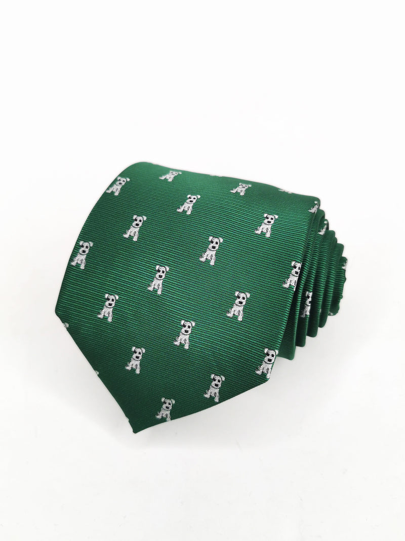2x1 - Corbata verde con perros blancos - DiversoMen