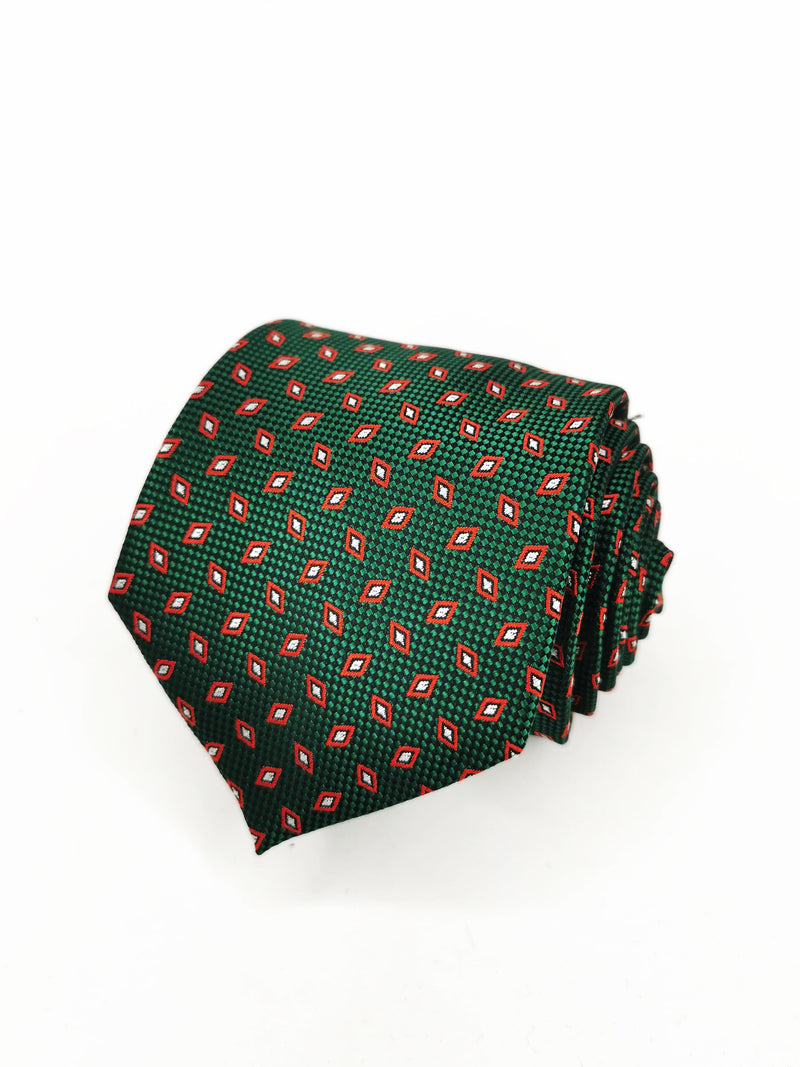 2x1 - Corbata verde con rombos rojos - DiversoMen