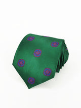 2x1 - Corbata verde con medallas azul y fucsia - DiversoMen