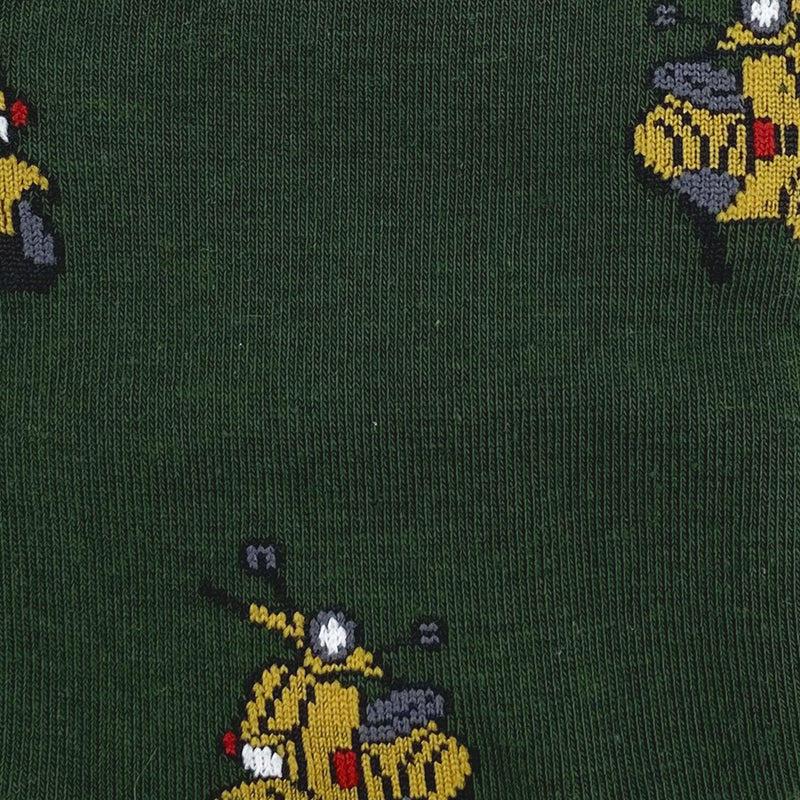 2x1 - Calcetines verdes con vespas amarillas - DiversoMen